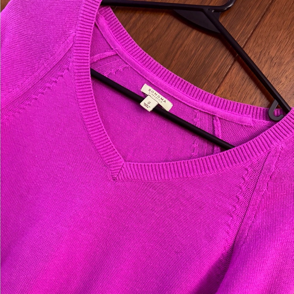 Sonoma Women's Purple V-Neck Sweater